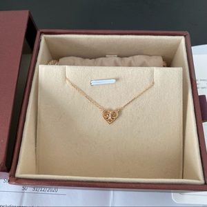 Chow Sang Sang 18k rose gold heart shaped diamond necklace